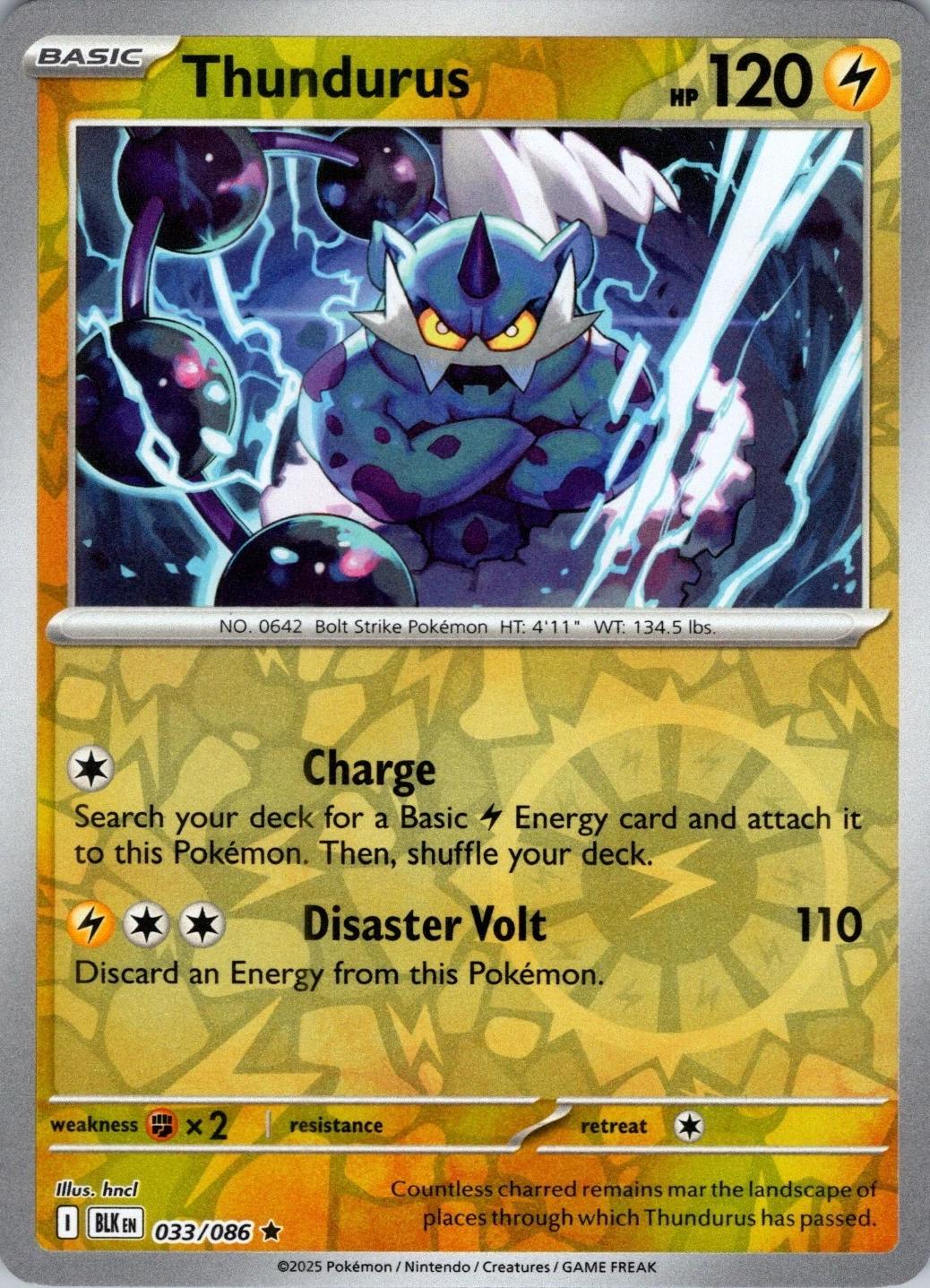 Black Bolt Thundurus [Reverse] Pokémon card